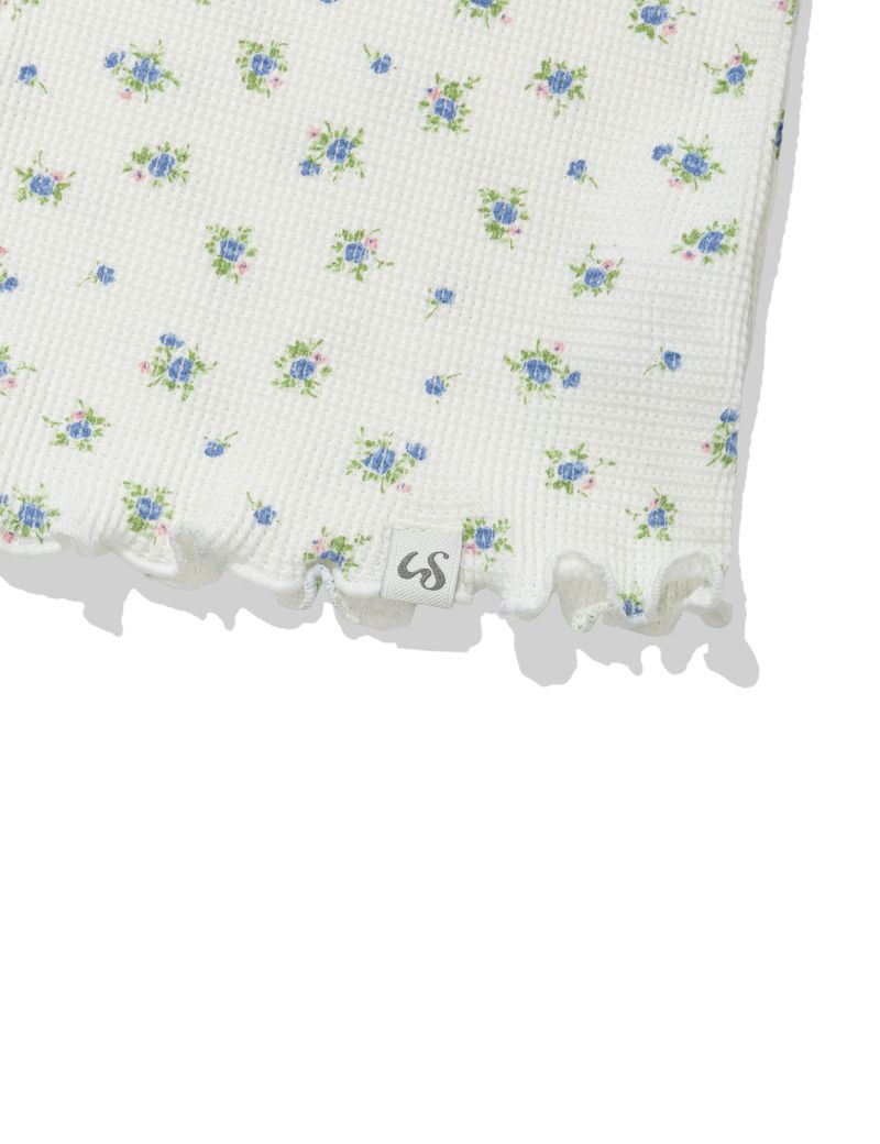 RUFFLE FLOWER BLOUSE(WHITE)