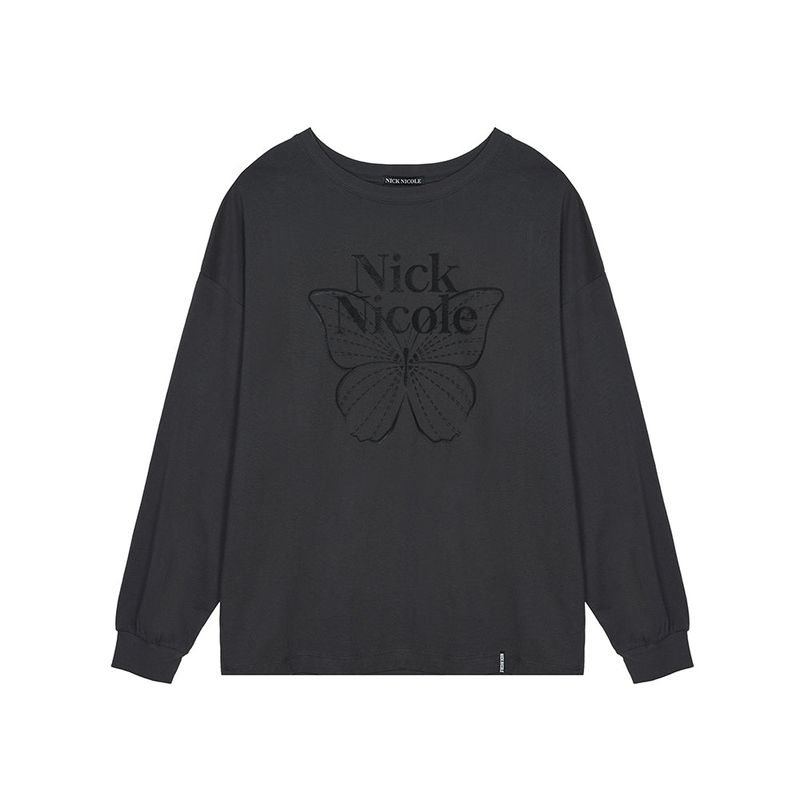 NICK&NICOLE(ニック&ニコール)の「BUTTERFLY SIGNATURE LS TOP_CHARCOAL BLACK(Tops)」
