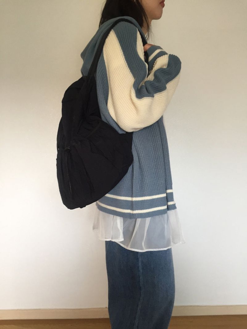 Coloring Hooded Zip-Up Knitwear (4 colors)