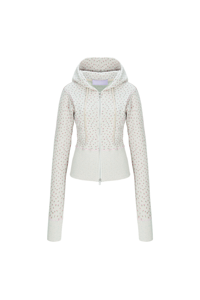 MINJIENA（ミンジエナ）の「flower hoodie melange grey（Tops）」