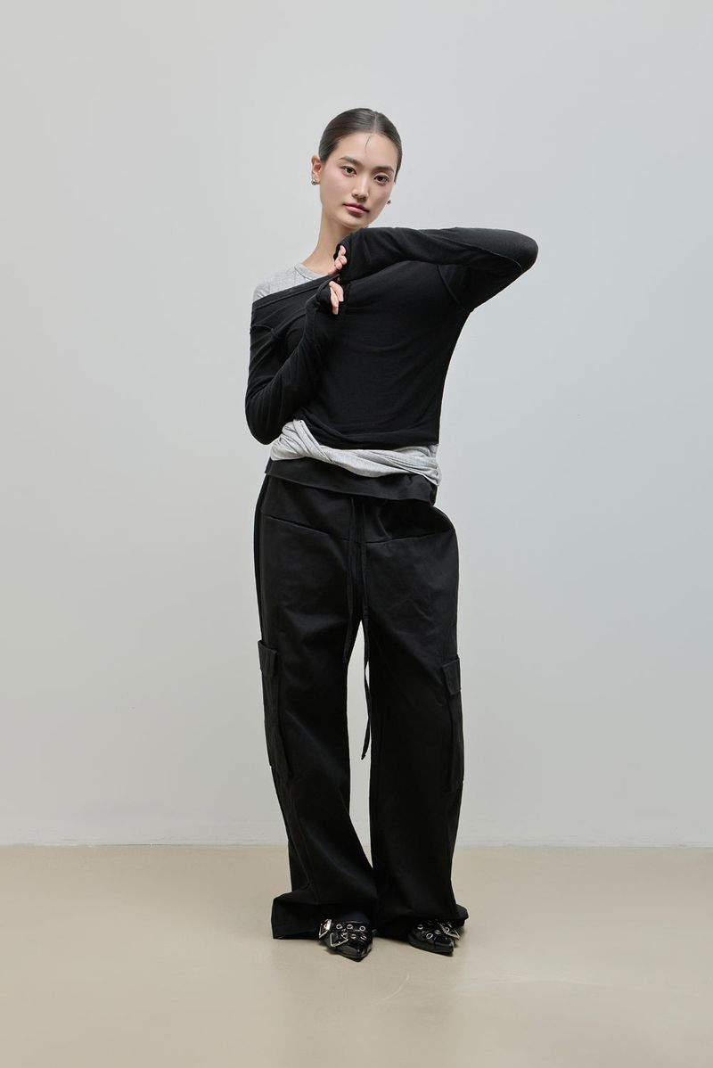 Fold Cargo Pants_Black