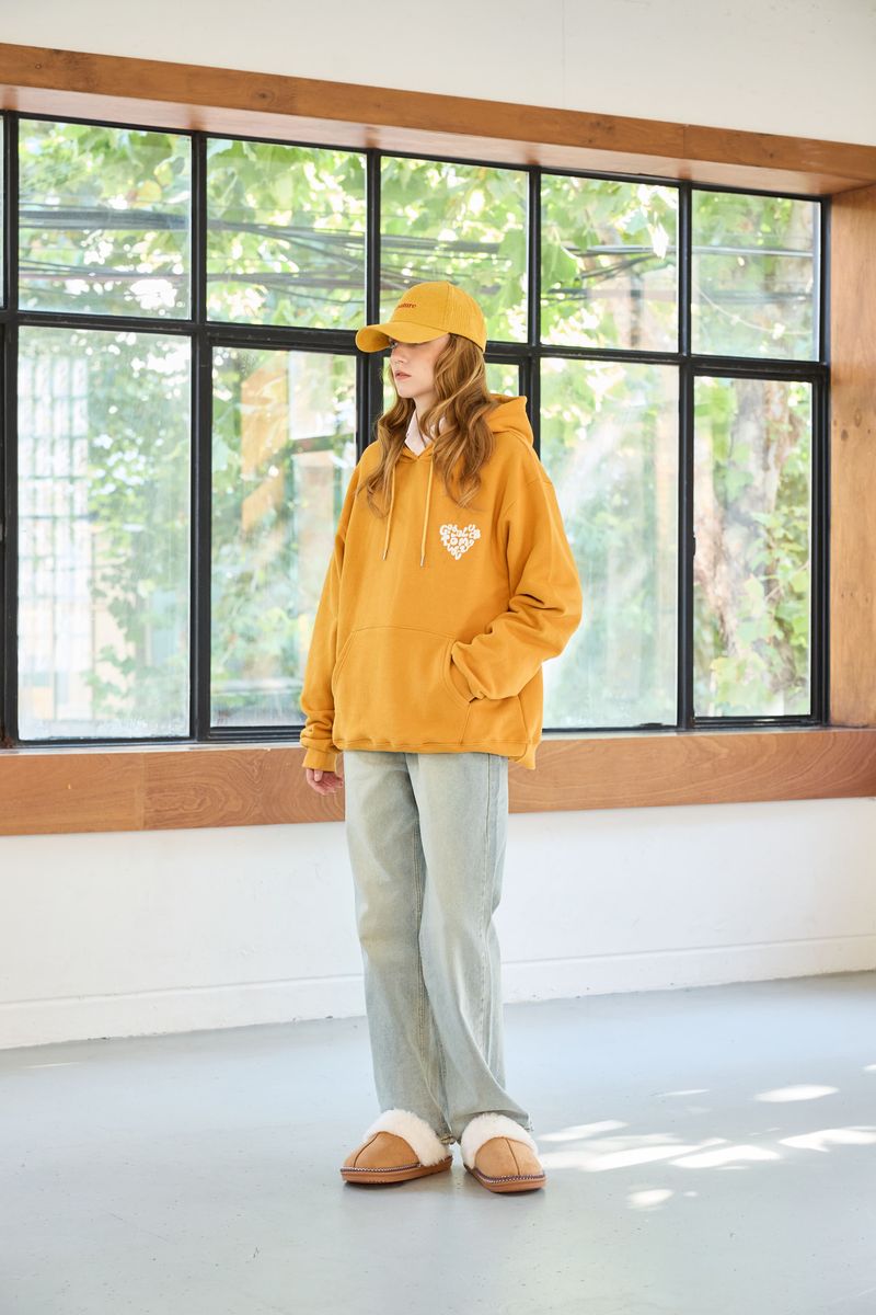 GOODLUCK HEART HOODIE / MUSTARD