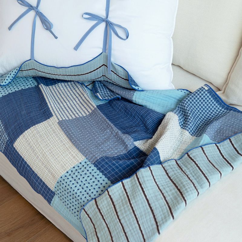 Patchwork Reversible Cotton Summer Blanket - S Size