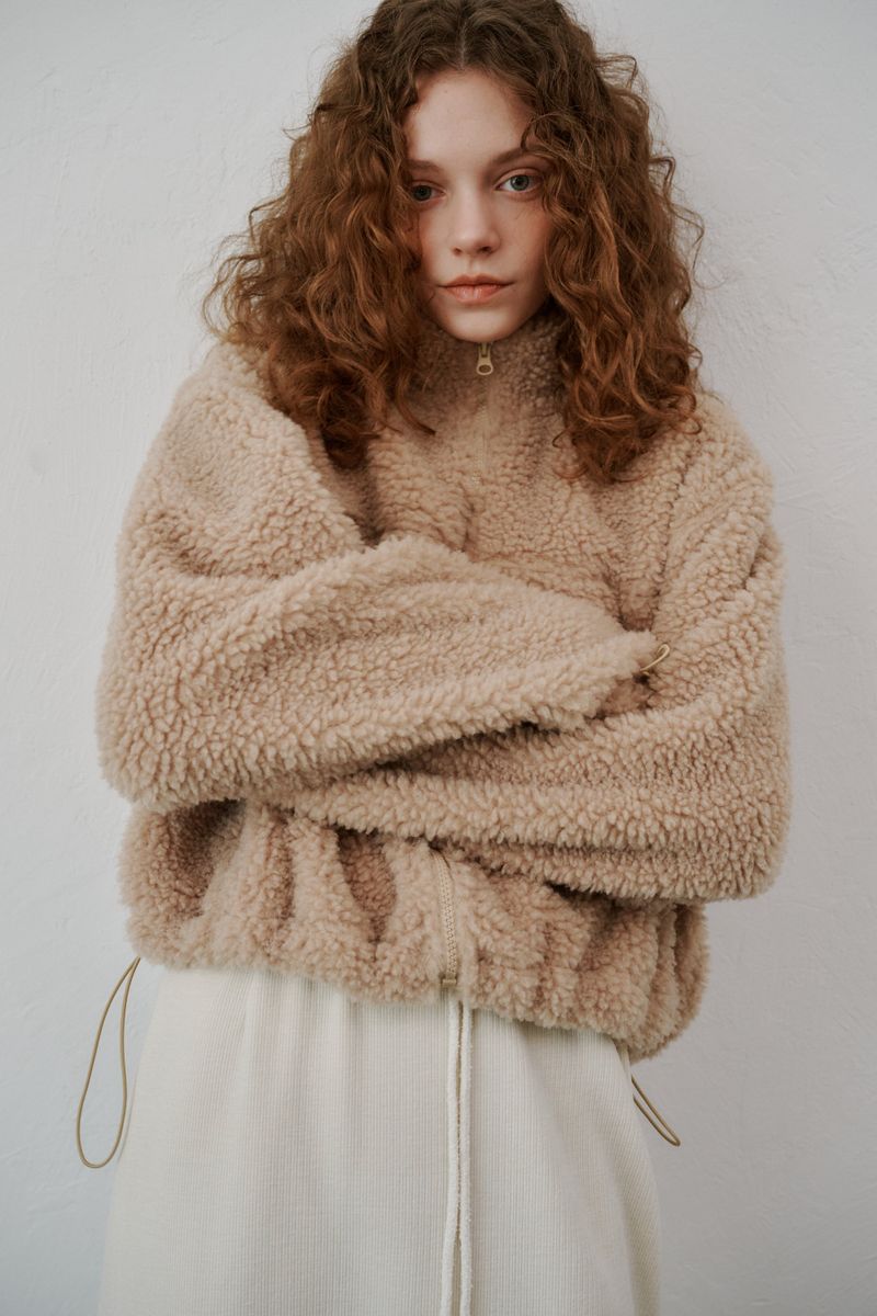 Boucle zip-up (Beige)