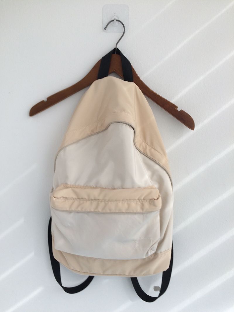 vintage two-tone backpack
