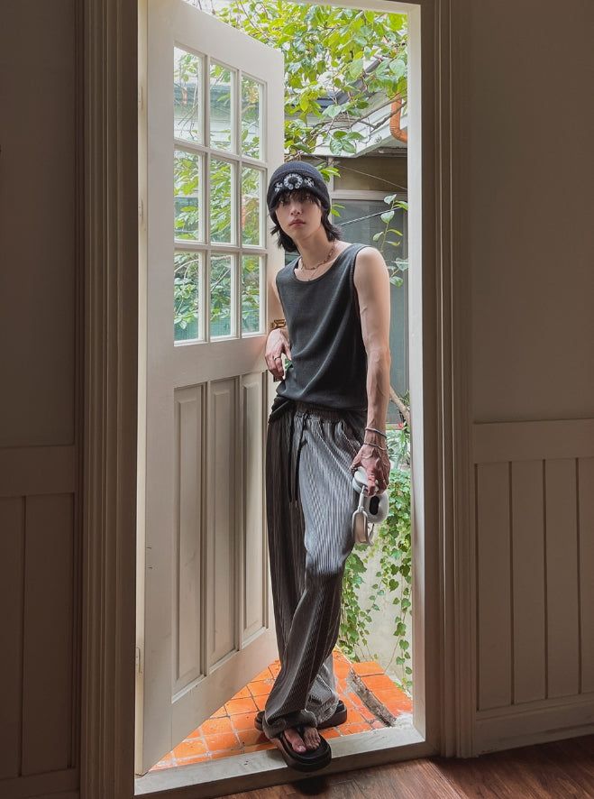 Frank pigment waffle tank top