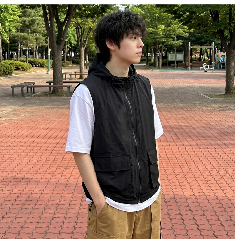 Cool Care Nylon Windbreaker Vest Black