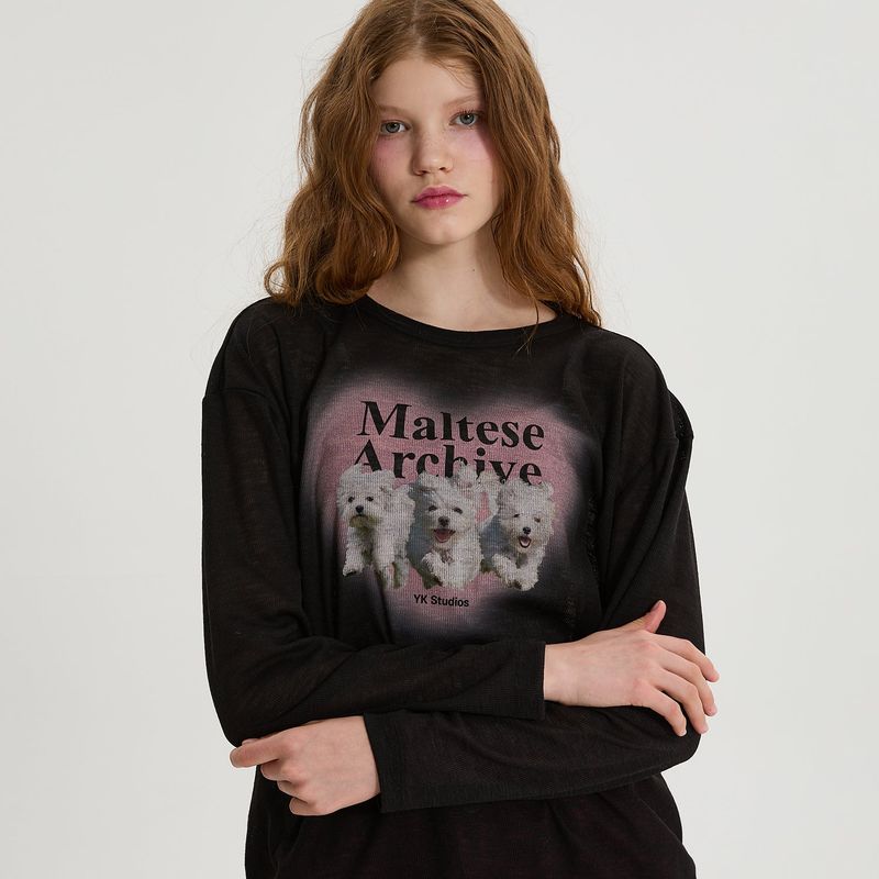 Maltese archive see-through knit