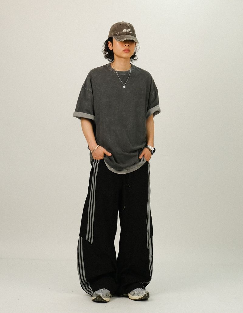 RU Track Nylon Curved Banding Pants