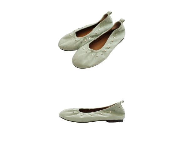 STUD SUEDE BALLET FLAT