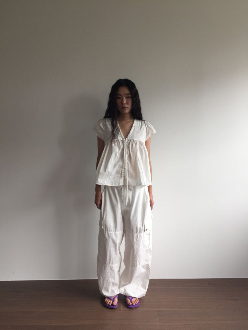Peep Wide Cargo Pants (3color)