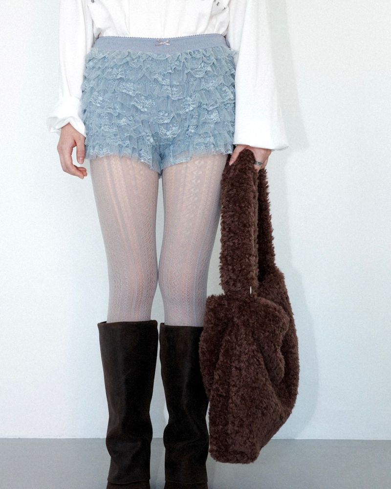 Teddy fluffy big bag _ dark brown