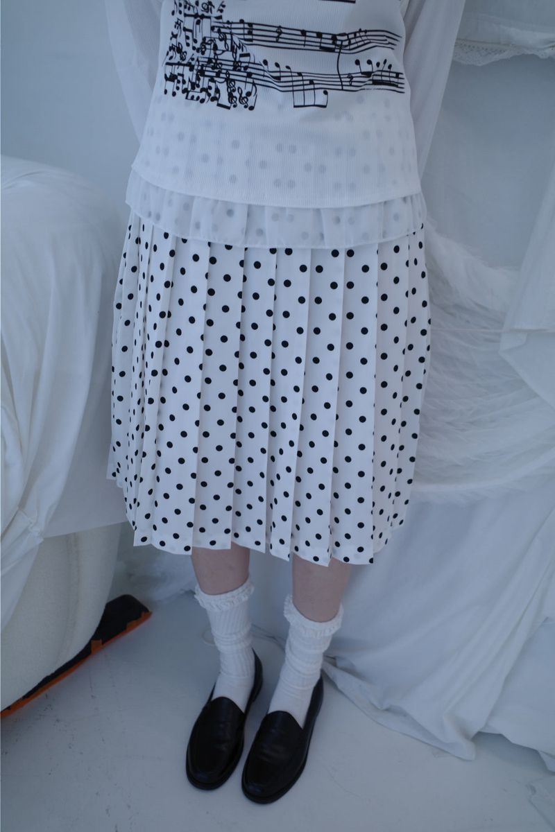 dot pleats midi sk (2color)