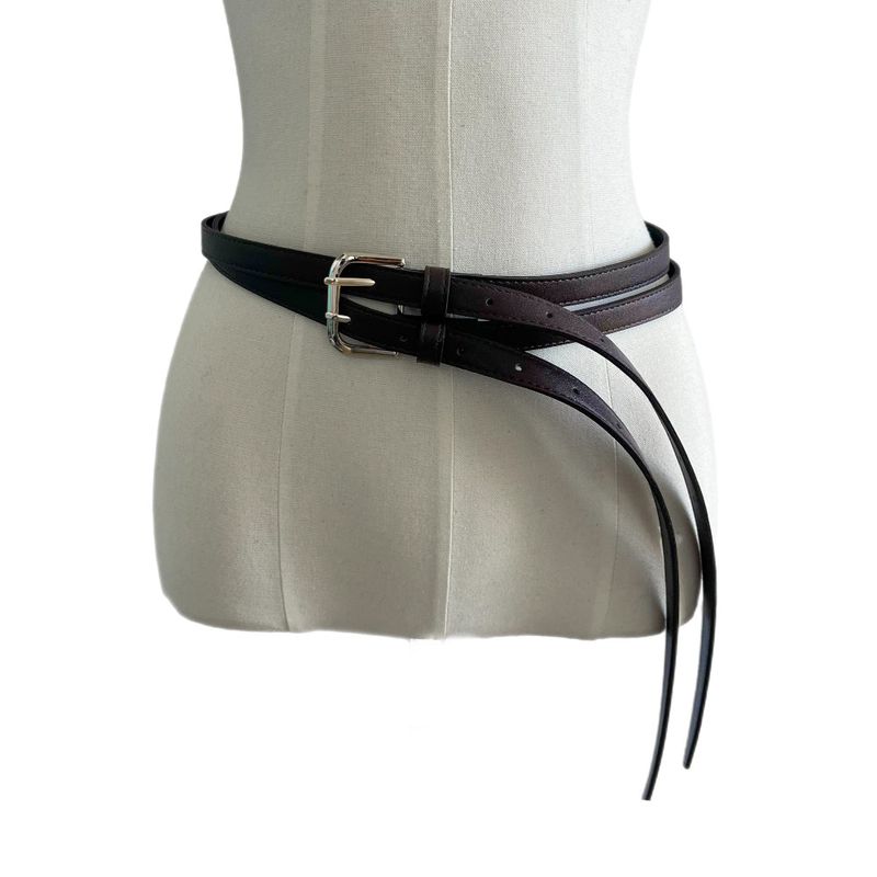 Dual Frame Double Line Leather Belt