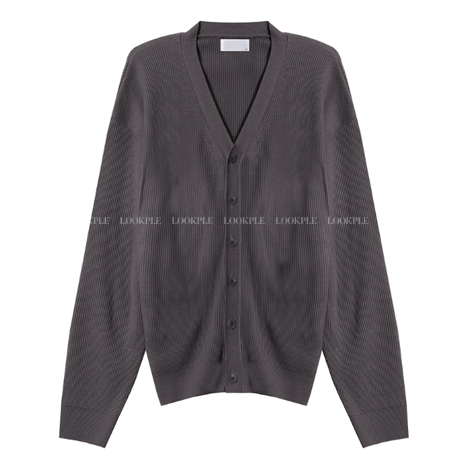 Gobay loose fit ribbed knit cardigan