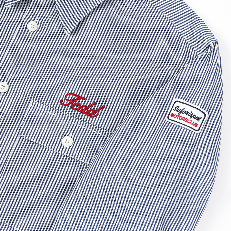 REGION MOTORS CLUB FLANNEL WAPPEN SHIRTS JACKET (NAVY)