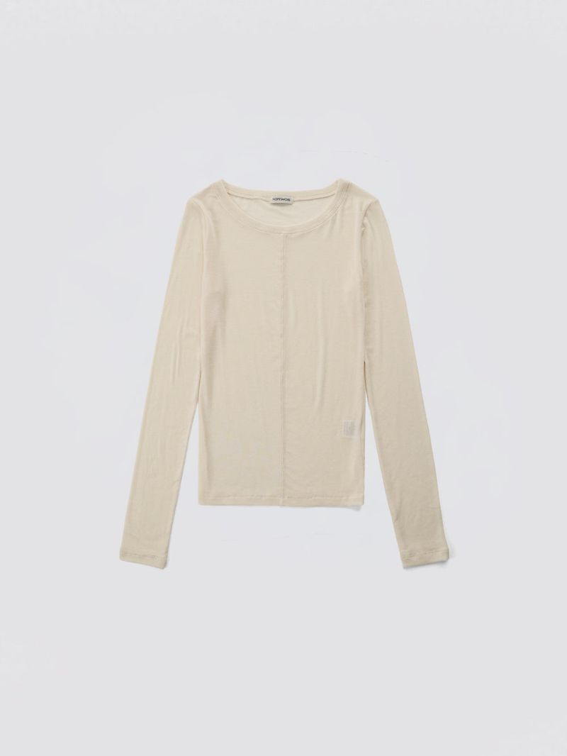 Tencel Long Sleeve Tee_Ivory