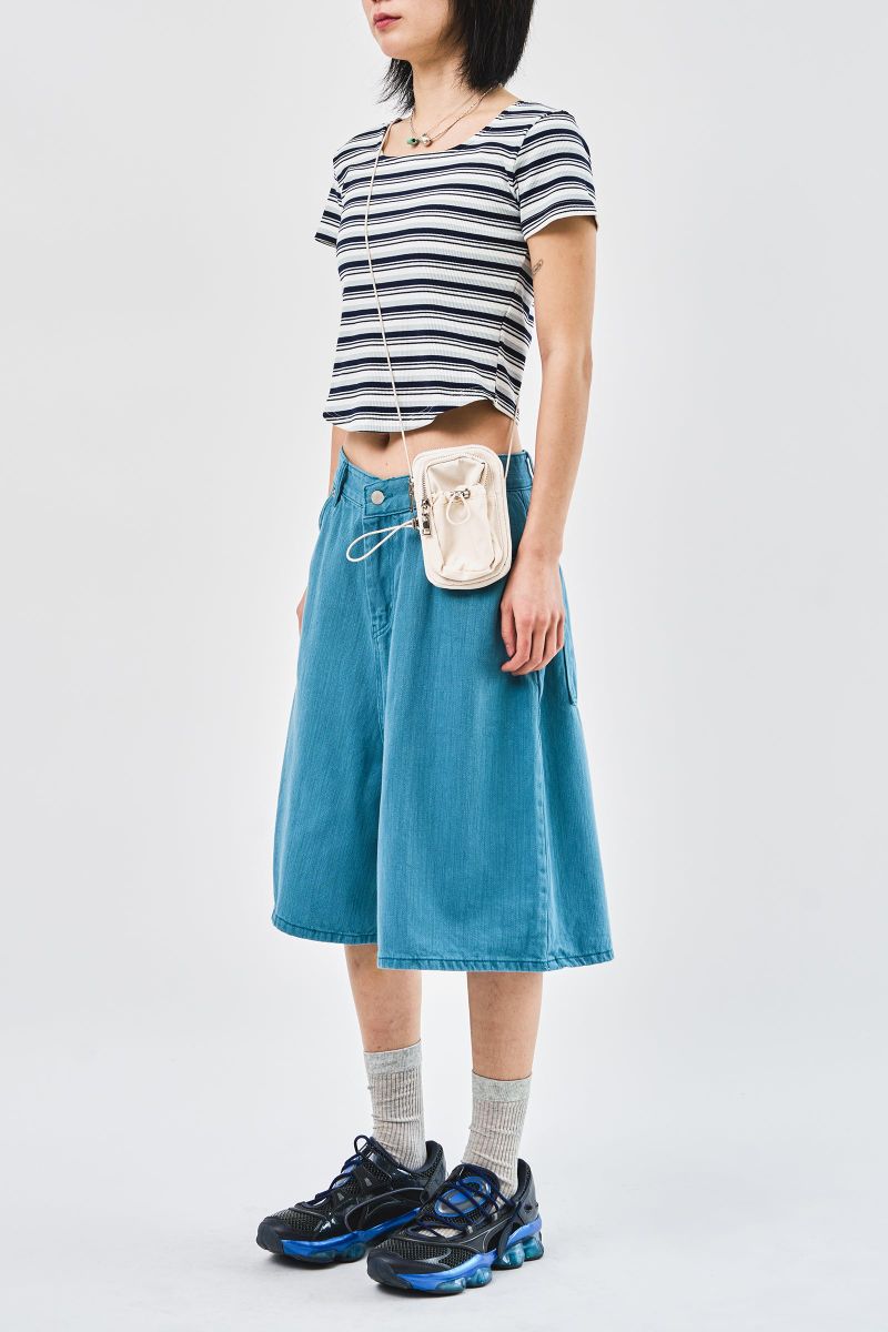 Tar Dyeing Bermuda Denim (2color)