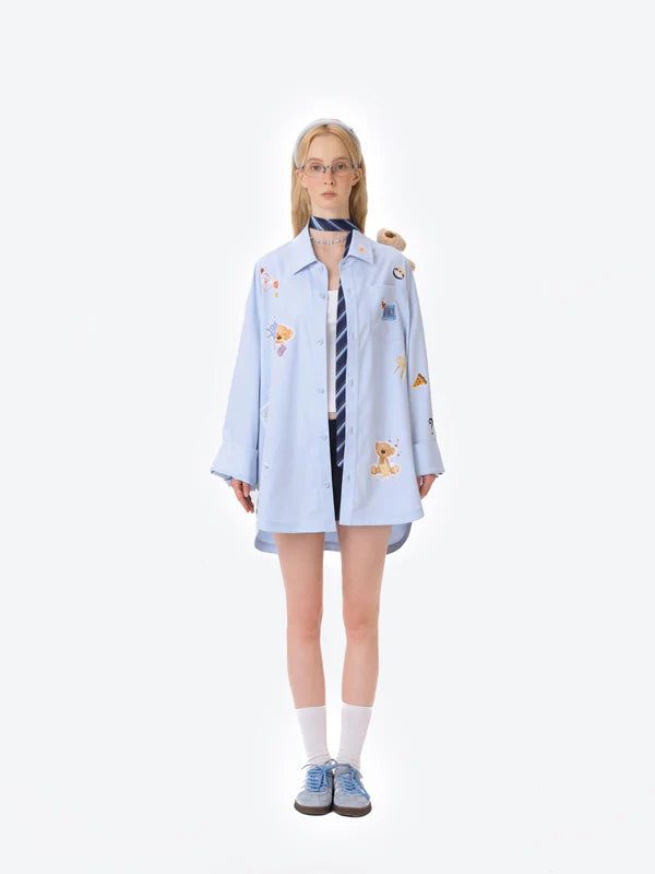 13DE MARZO(トレセ・デ・マルゾ)の「13DE MARZO Bear Stickers Shirt(Tops)」