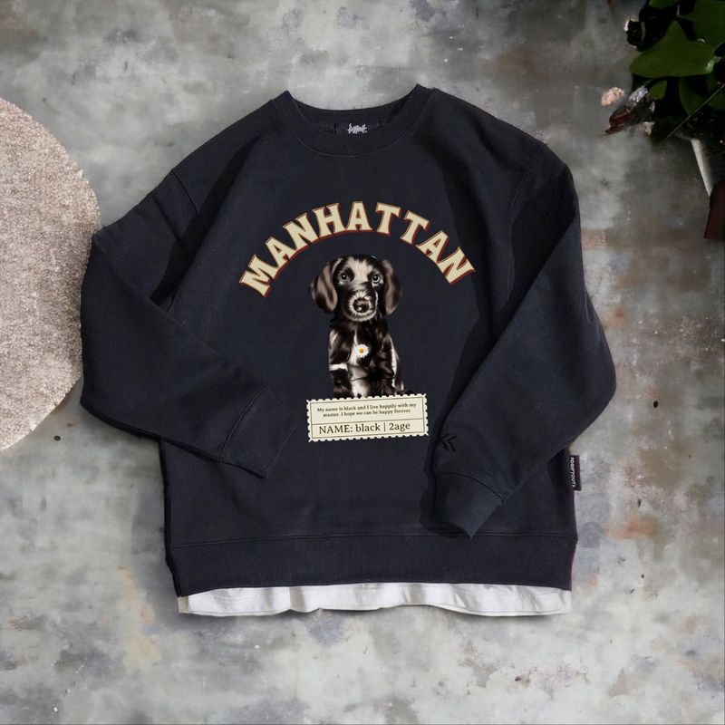 600D-028 MAHATTAN DOG LAYERED SWEAT SHIRTS