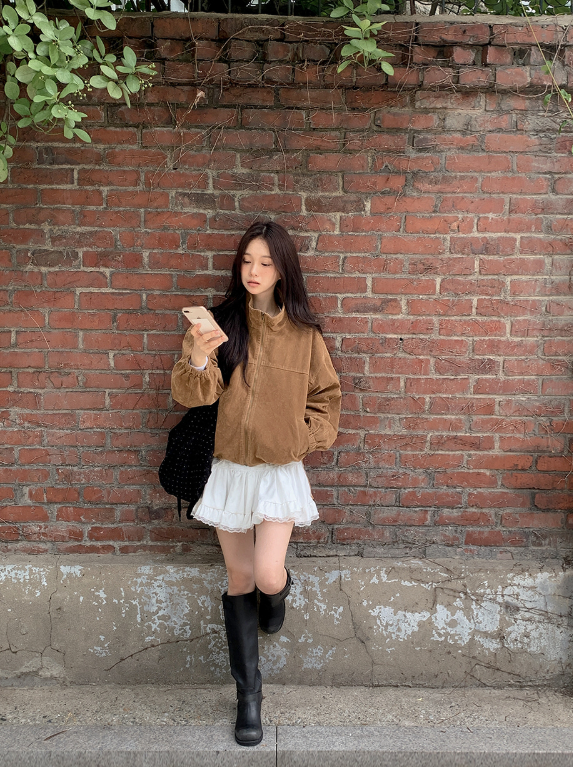 #TK Suede Zip-up Blouson (3color)