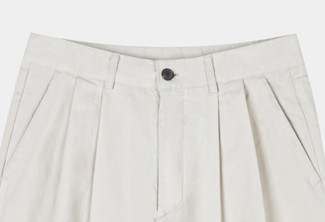 Look Mallet Classic Two-Tuck Cotton Wide Pants