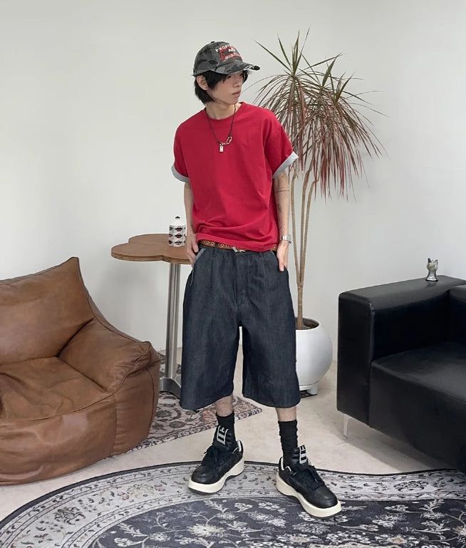 Rocky Spider Bermuda Denim Pants