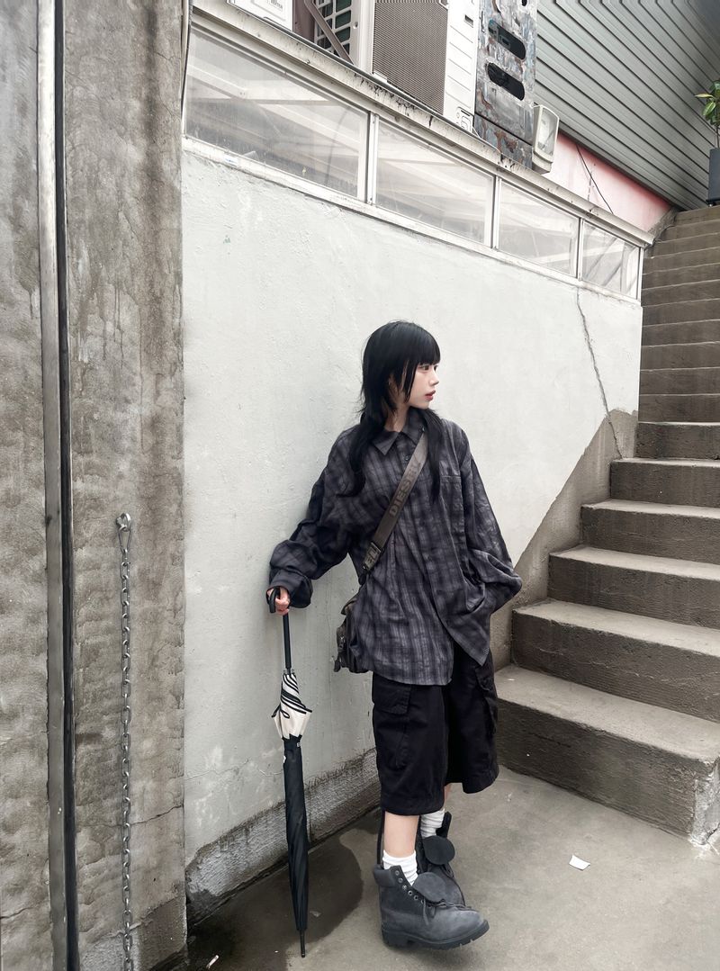 Oa Rinkle Checkered Long Sleeve Shirt