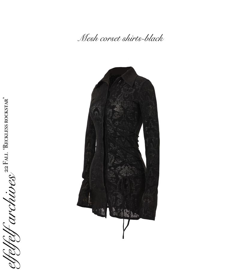 MESH CORSET SHIRTS[black]