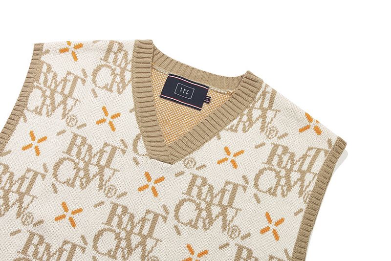 ARGYLE LOGO KNIT VEST_OATMEAL