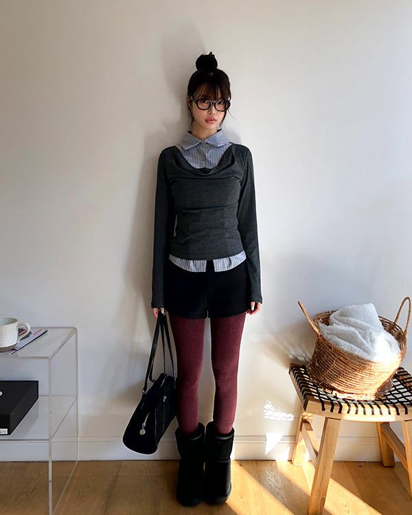 Riran Button Wool Short Pants