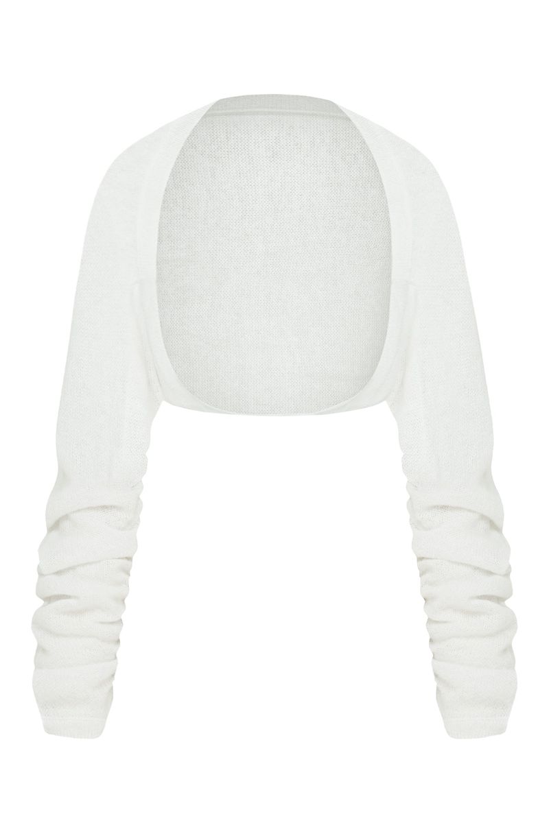 Shirring warmer bolero (white)