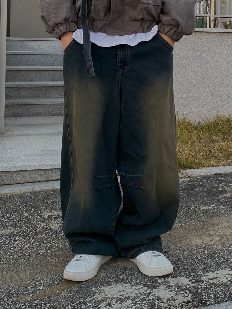 UNAIDUN(アネイダン)の「Mud Washing balloon denim pants(Pants)」