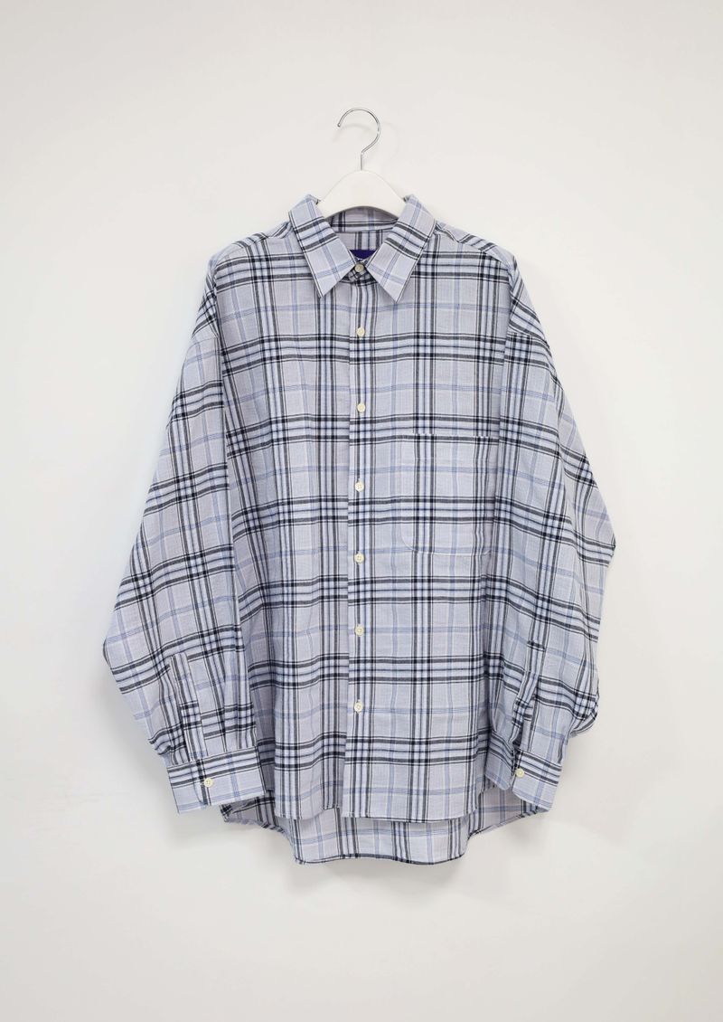 (UNISEX)Nerdy Oversized Checkered Shirt