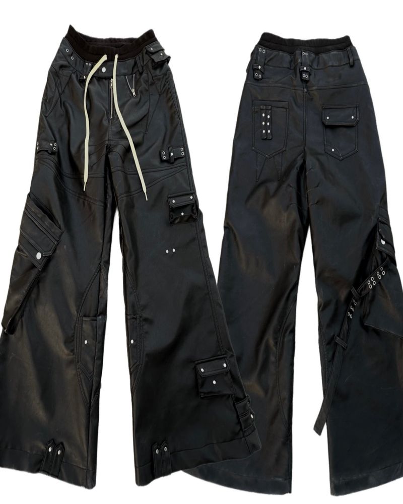 "GHIDØRAH CHAØS LEATHER CARGO PANTS"
