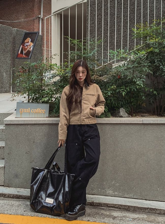 Fairy color matching work jacket