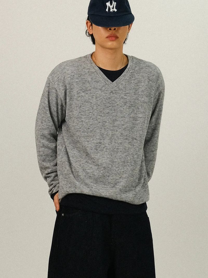 OE Layered Round Neck Long Sleeve T