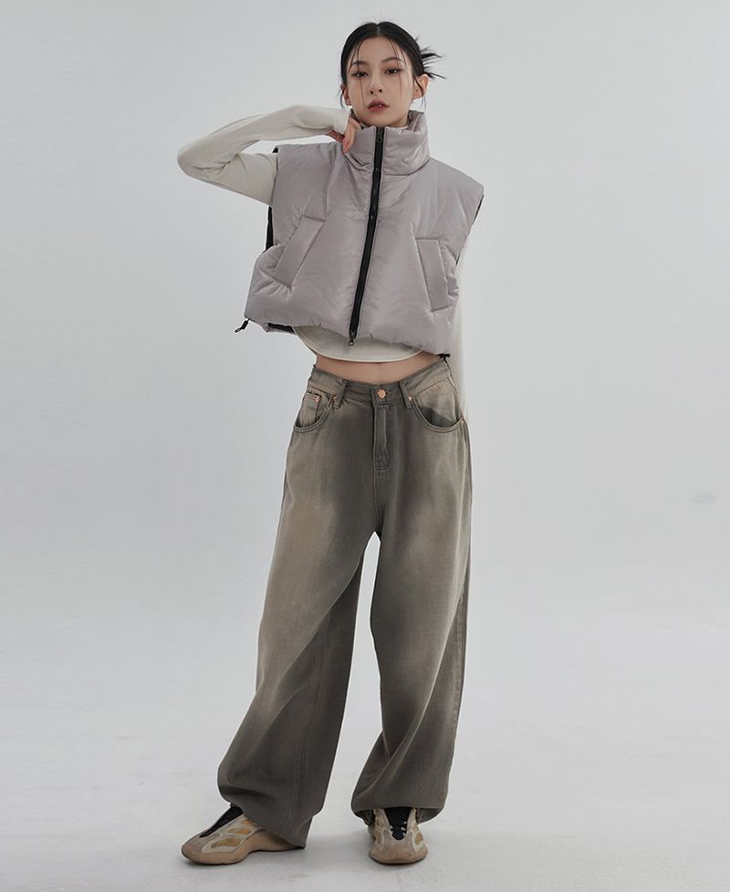 (UNISEX)グルークロップベストダウン
