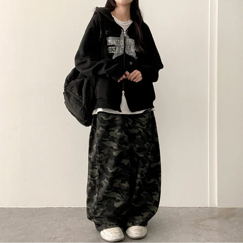 Culler Camo Side Pin Tuck Wide Pants