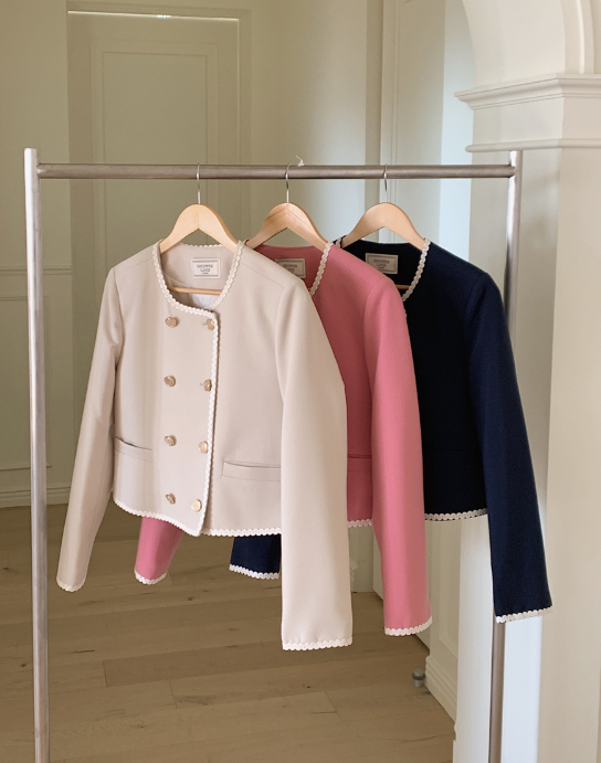 [SHOPPERMADE] Wave Line Double Button Jacket (3color)