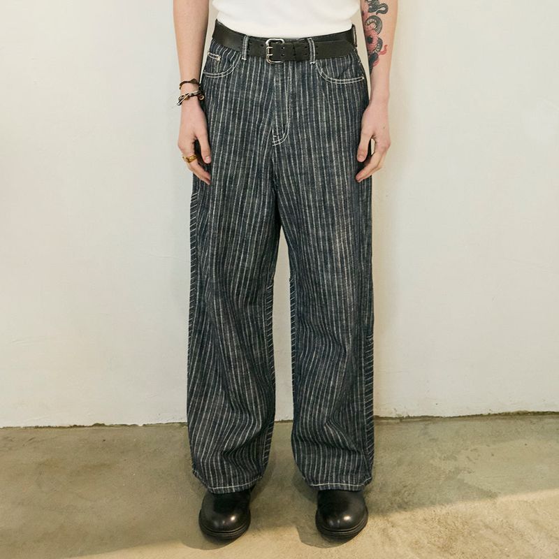 Natural Stripe Denim Pants