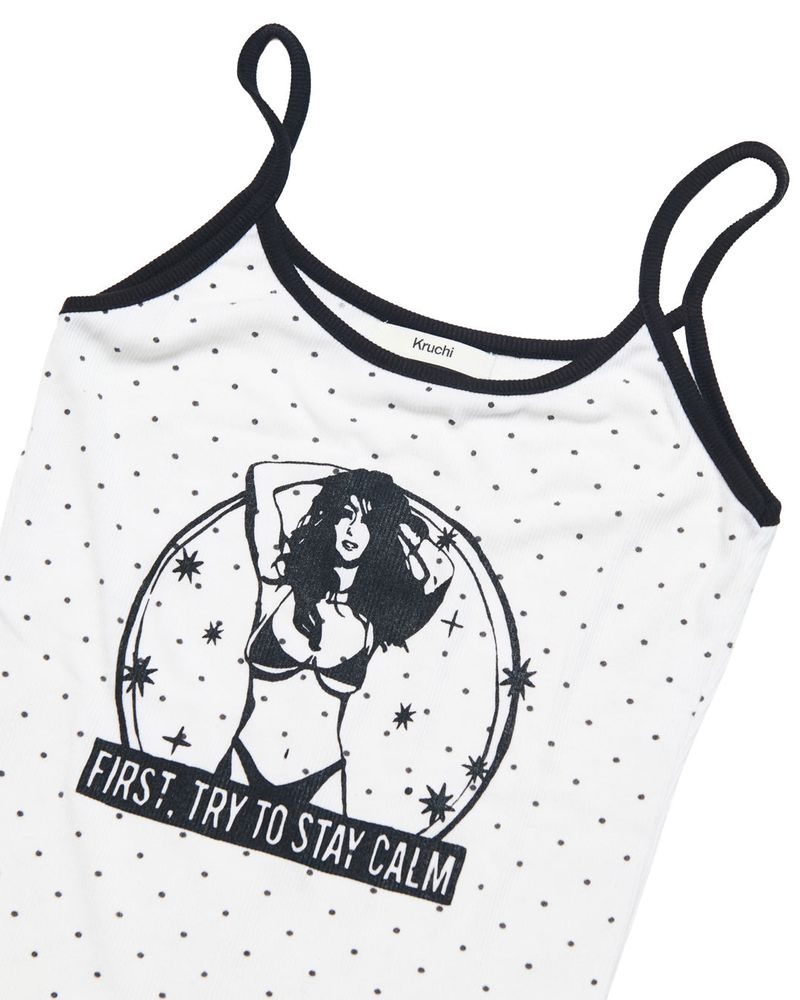 TRY TO STAY CALM Sleeveless (WHITE)