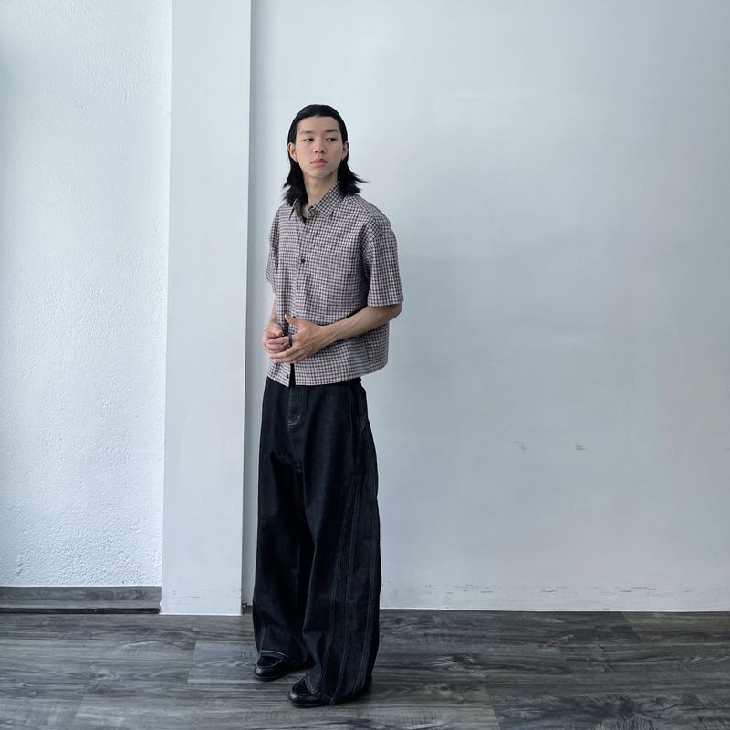Relaxed Fine Check Shirt