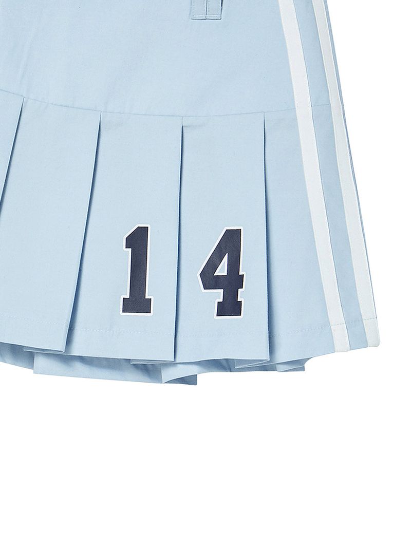 PLEATS WRAP SKIRT (DENIM)