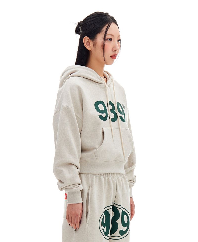 939 LOGO CROP HOOD (OATMEAL)