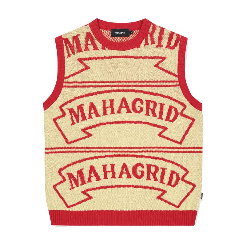 mahagrid（マハグリッド）の「FLAG LOGO KNIT VEST（Tops）」