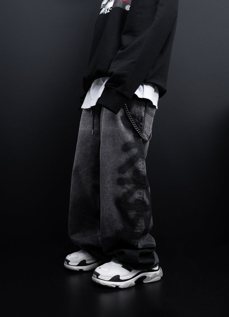 BBD Side Sprayed Custom Denim Pants (Vintage Black)