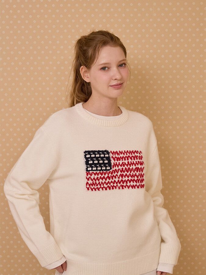 KIRSH（キルシー）の「チェリーUSA グラフィックプルオーバー【ホワイト】（Tops）」