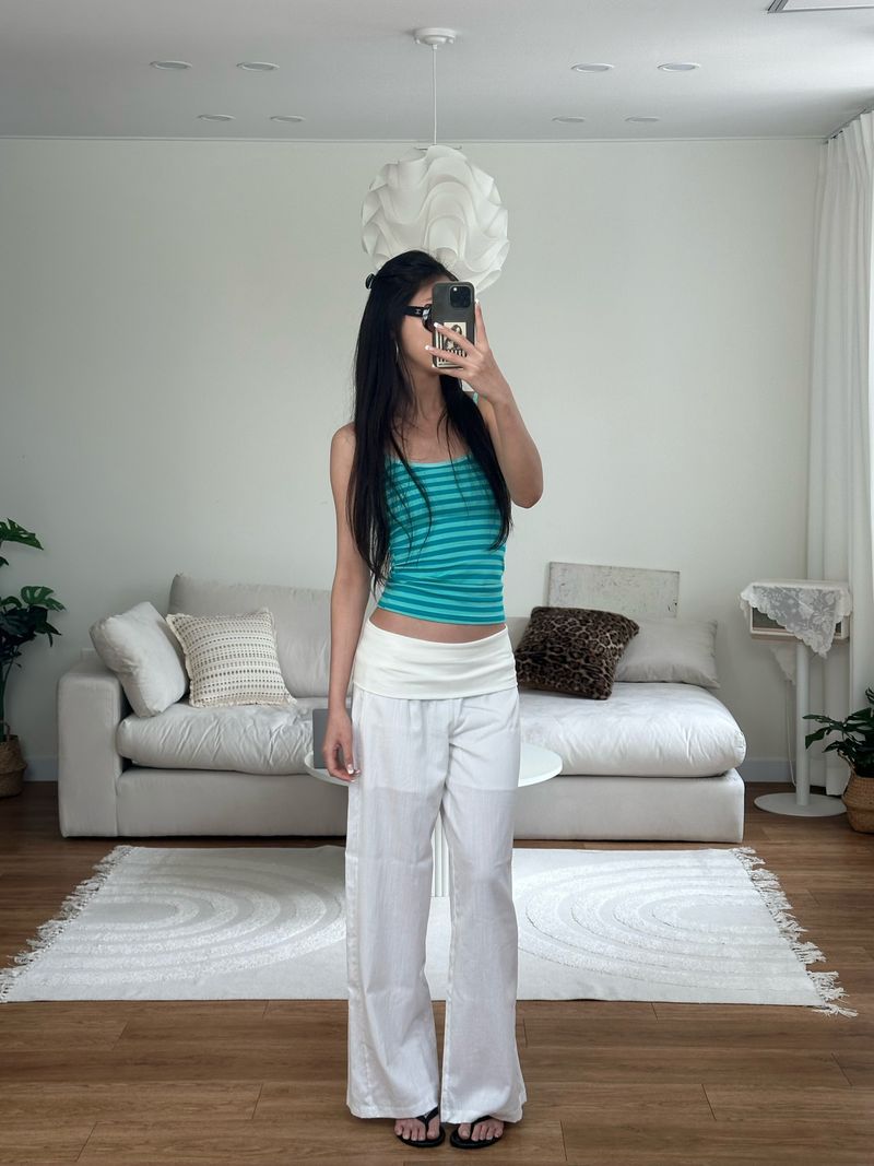 summer fold linen pants