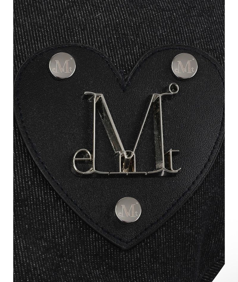 TIKI METAL LOGO HEART PATCH DENIM HUNTING CAP UNISEX